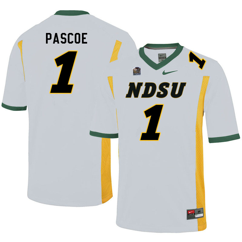 Men #1 Britton Pascoe North Dakota State Bison College Football Jerseys Sale-White - Click Image to Close